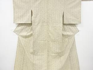 アンティーク　抽象花模様織り出し十日町紬着物